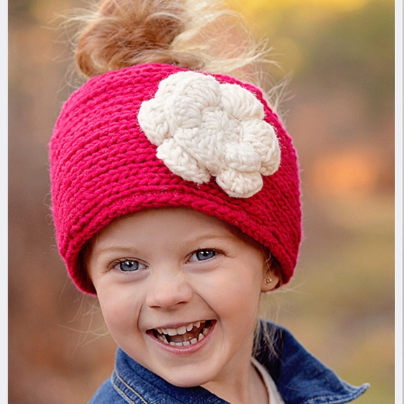▪️Blooming Daisy’s Headwarmers/Raspberry & Ivory - Picture 1 of 4